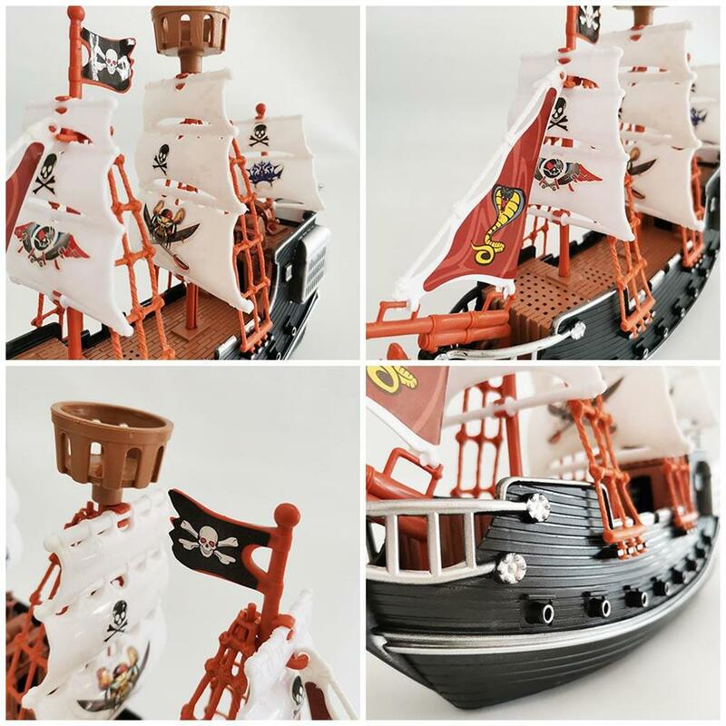 Kids Pirate Toys Pirates Ship Plaything Interesting Unique Boats Model Playthings Table Ornament Boat Toy for Home Kindergarten