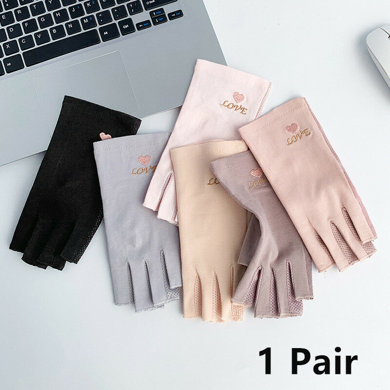 1 Pair Anti UV Nail Gloves UV Gel Shield Glove Fingerless Manicure Nail Art Tools LED Lamp Nails Dryer Glove Anti Slip Gloves 2#