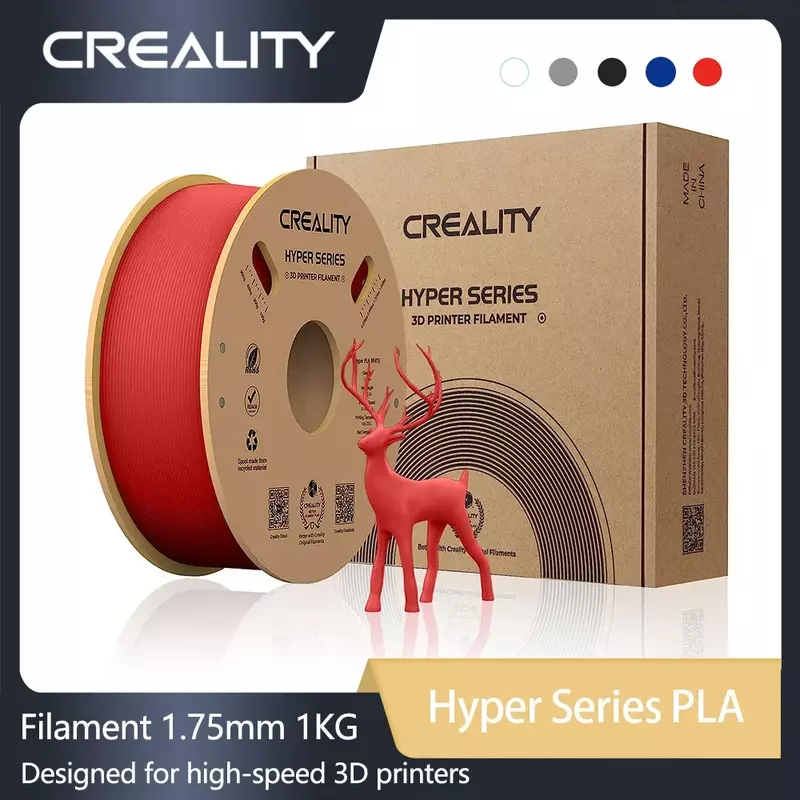 Creality-Filamento de Alto Fluxo para Impressoras FDM, Série Hyper PLA, K1, Filamento para Ender 5 S1, Ankermake M5, Bambu P1P, 1kg