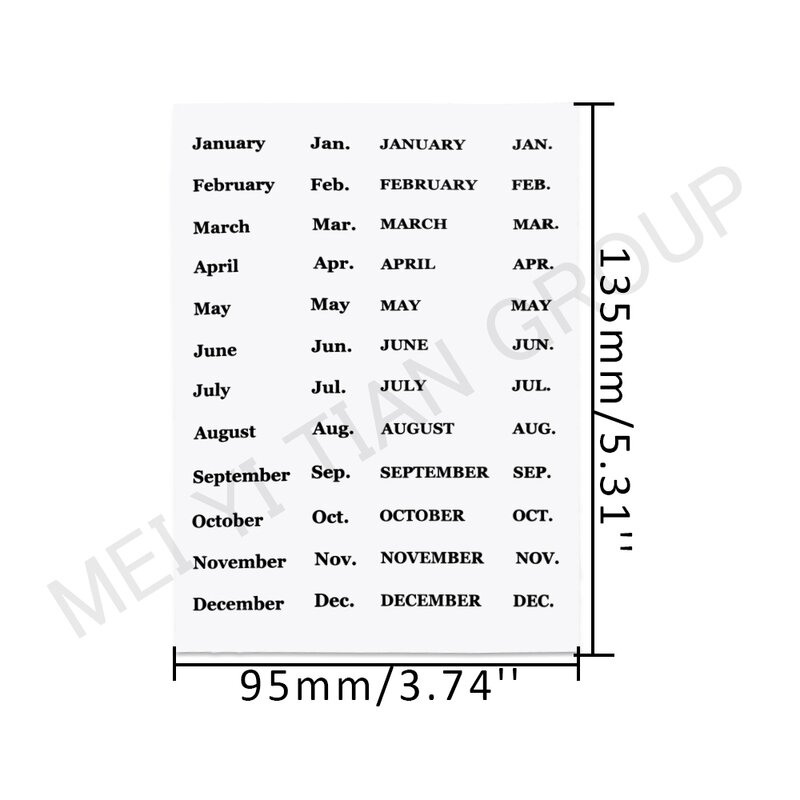 Adesivi con linguetta mensile carattere nero/bianco 12 mesi Planner Sticker etichette mensili divisore schede indice adesive per Budget e pianificatore