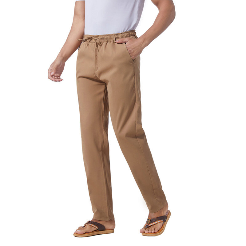 Calças de vestido de tubo reto magro masculino, calças compridas formais masculinas, calças sólidas finas, lápis de encaixe solto, trabalho