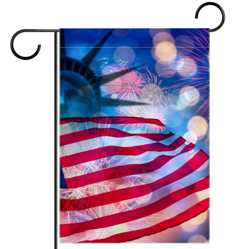 الحرية لجميع حديقة العلم الوطني مزدوج الوجهين البوليستر تمثال الحرية أمريكا العلم للخارجية فناء الحديقة الديكور