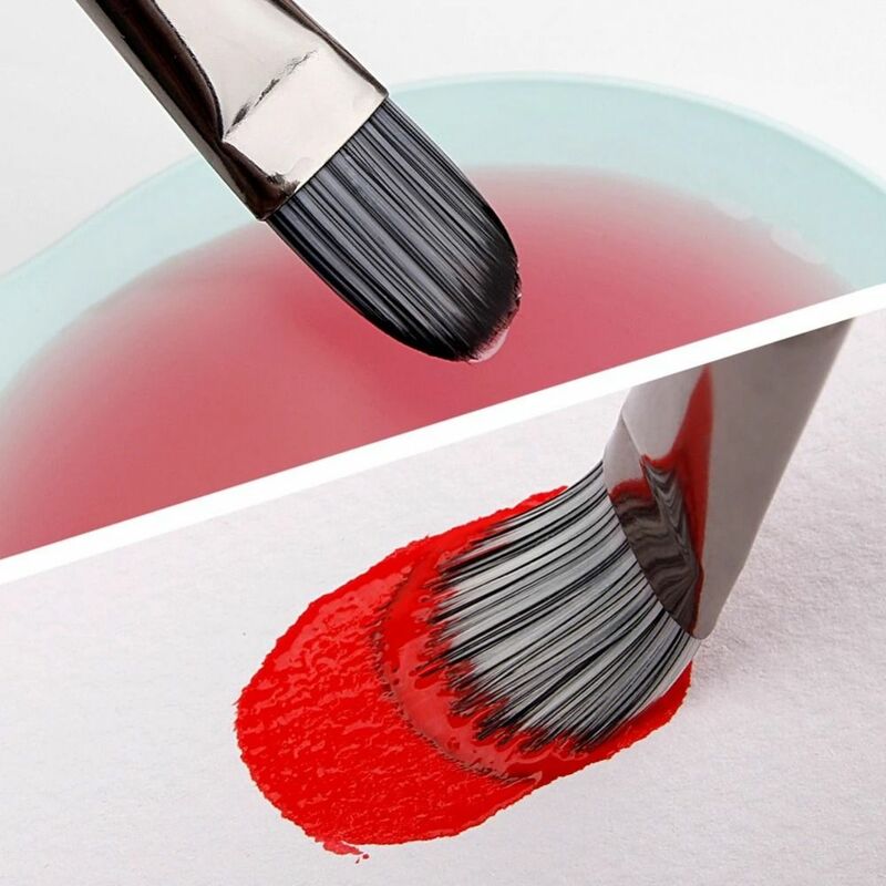 7Pcs/set Nylon Hair Painting Brushes Set Multifunctional Portable Acrylic Oil Brushes Easy To Hold White Art Paint Brushes