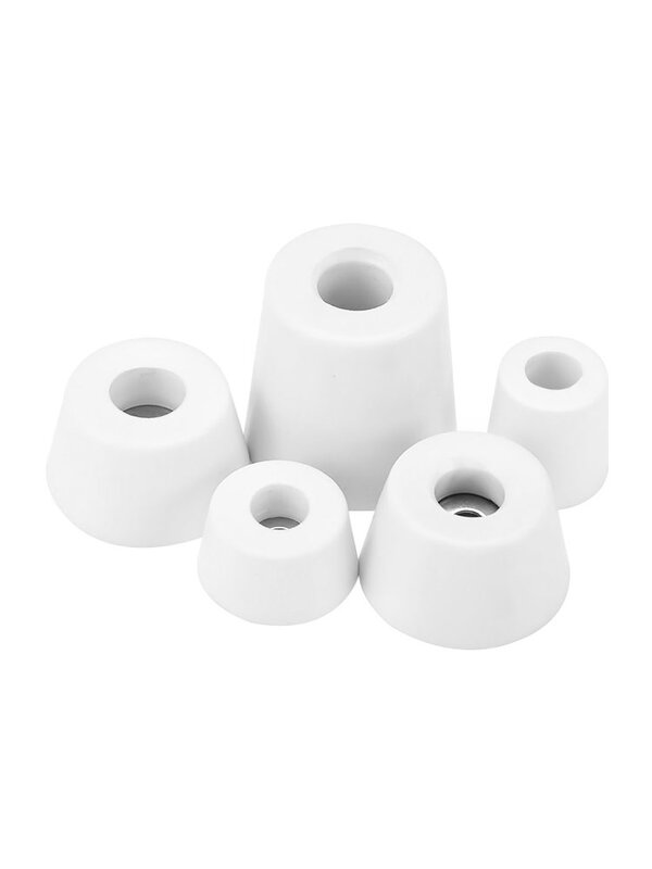 Almohadilla de goma para pies de muebles, almohadillas protectoras antideslizantes para altavoces, cono de 8 piezas, color blanco