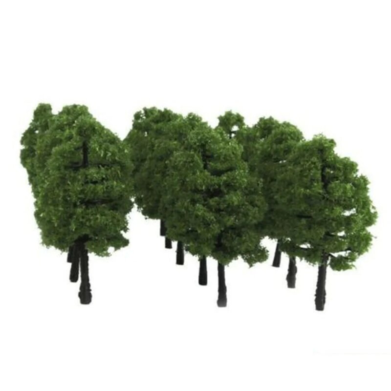 Modelo de árbol de plástico para Decoración de mesa de arena, 20 piezas, Micro paisaje muy simulado, tren a estrenar, DIY, 1:100
