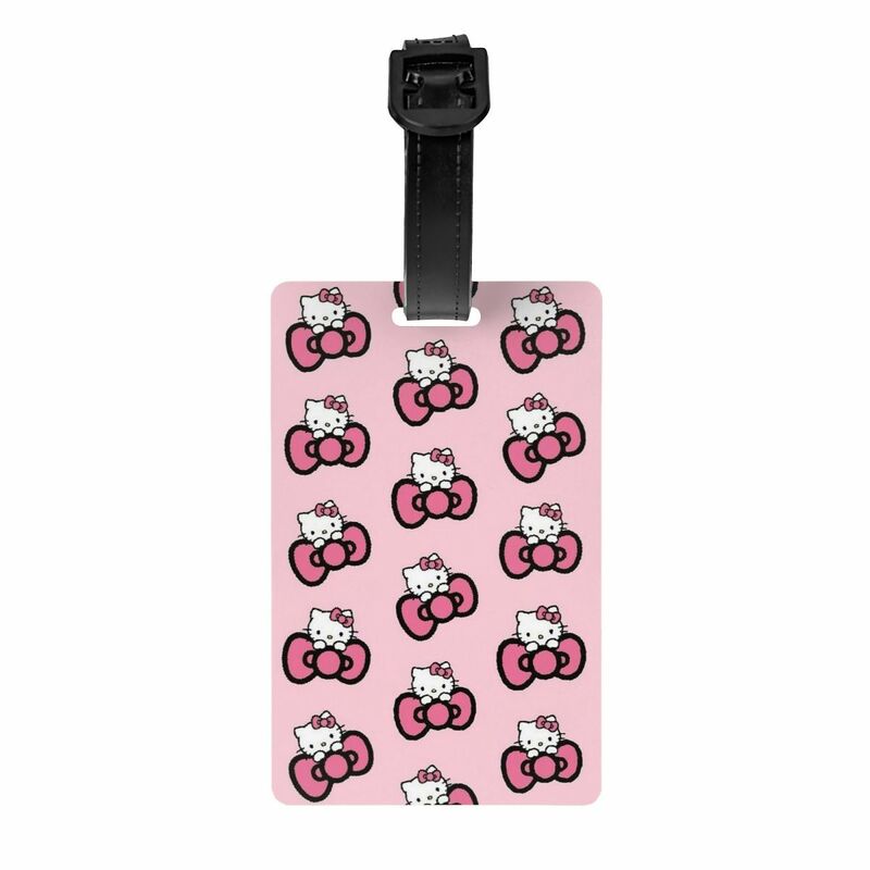 Hello Kitty Luggage Tag for Travel Bag Suitcase Cute Cartoon Privacy Cover ID Label