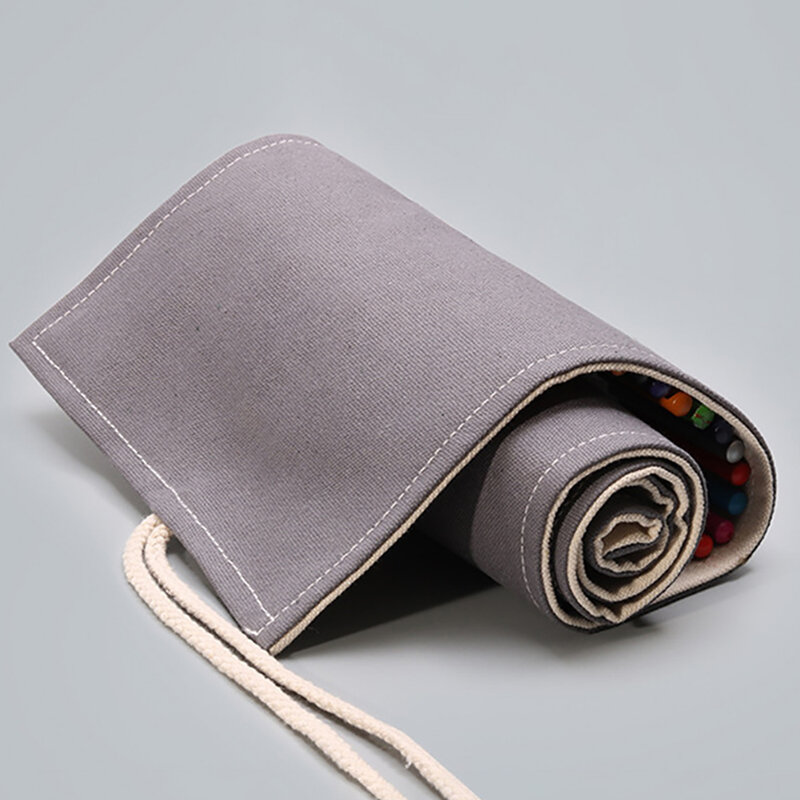 Stationery Storage Grey Save Space Firm Thread Has Many Uses Canvas Material Pen Curtain Stationery Box 12 Holes Elastic Socket