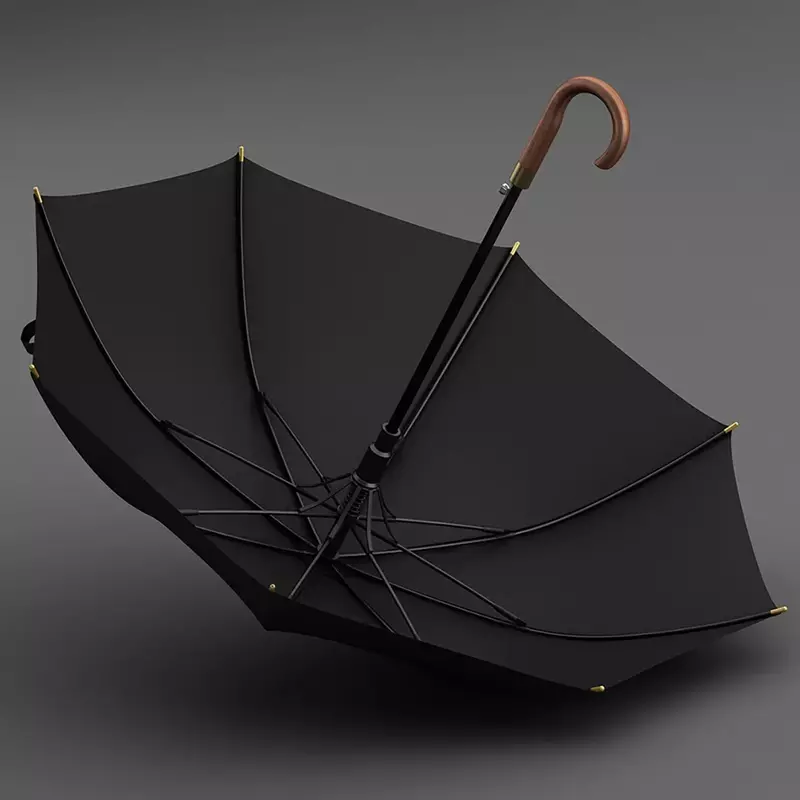 Деревянный длинный зонт OLYCAT для мужчин и женщин, деловой винтажный большой зонтик для гольфа, ветростойкий простой уличный дорожный от дождя