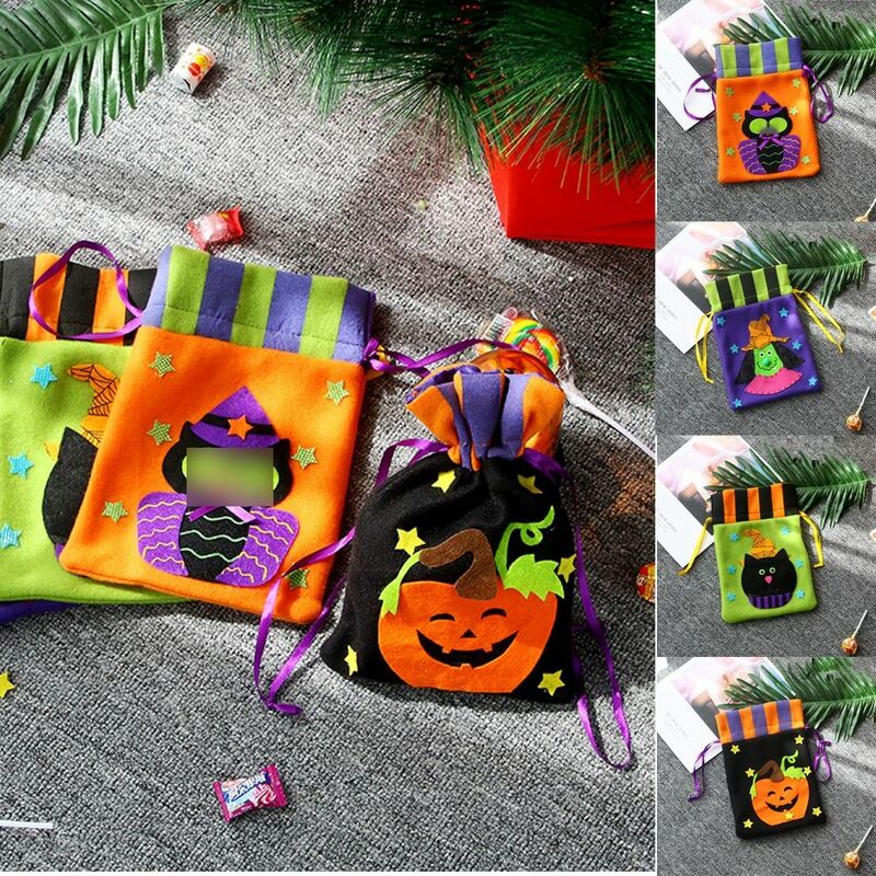 Скелет Хэллоуин конфеты сумка на шнурке смешная Тыква Нетканая Женская Косплей плюсы