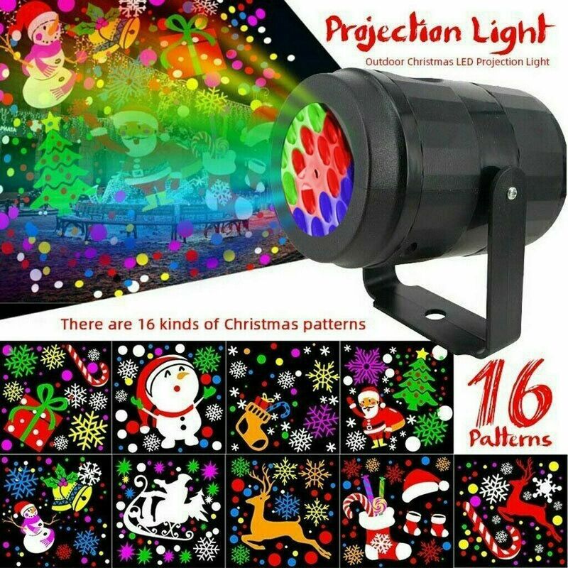 Projecteur Laser d'intérieur et d'extérieur à 16 motifs pour noël, nouvel an, scène Disco, décoration de maison, fournitures de fête
