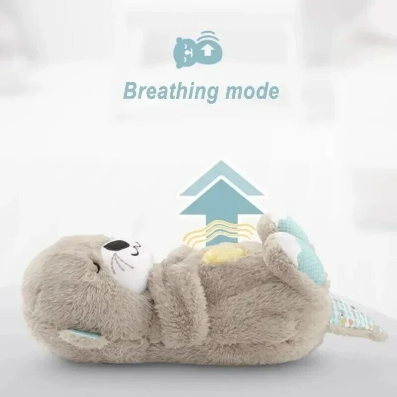 かわいい呼吸otterぬいぐるみ、テディベアの睡眠ギフト、寄り添う ライト、新生児のおもちゃが付いているベビーの素晴らしいマイク人形
