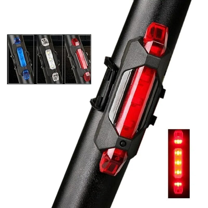 USB LED fanale posteriore per bici ricaricabile COB LED Mountain Bike alarm fanale posteriore MTB avvertimento di sicurezza luce posteriore per bicicletta lampada posteriore