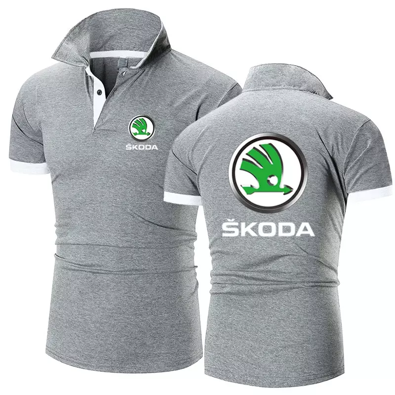 2024 Sommer neue Männer Skoda Kragen hohle kurz ärmel ige Polos hirt atmungsaktive Business bequeme Mode T-Shirt Tops
