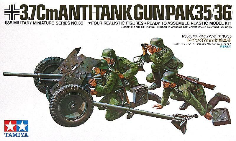 Kit modelo de arma antitanque Tamiya, Tamiya alemão, 35035, escala 37mm, armas 35(36)
