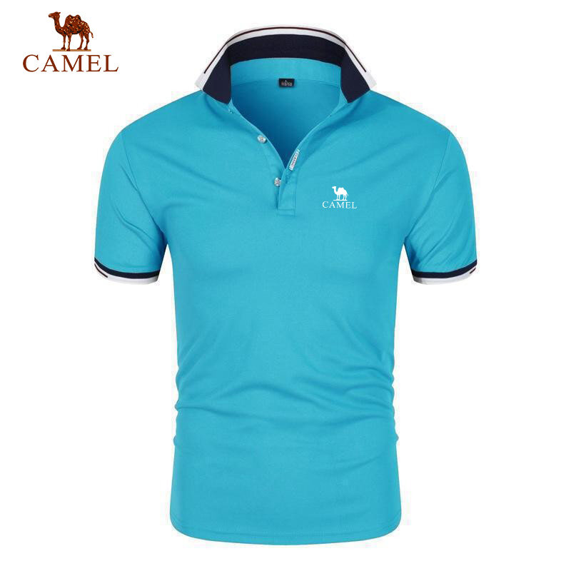 Polo brodé CAMEL pour hommes, haut à manches courtes, chemise d'affaires décontractée, haute qualité, chaud, nouveau, été