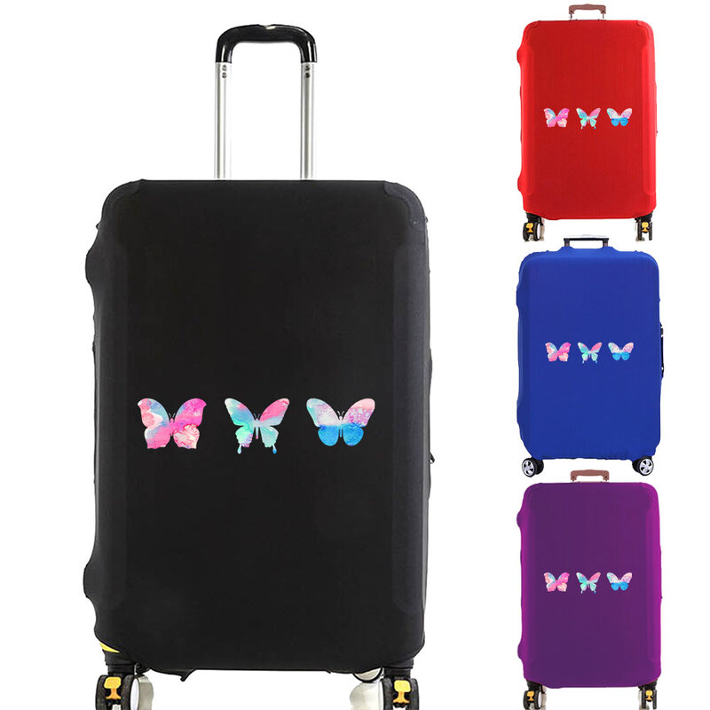 Pokrowiec na bagaż ochraniacz walizki kolorowy motyl zagęszcza elastyczność osłona przeciwpyłowa 18-32 Cal zestaw przeciw zarysowaniom wózka