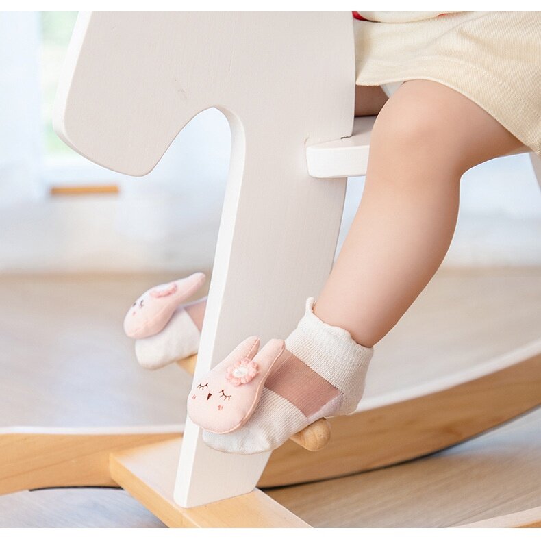 Kaus kaki bayi perempuan katun tipis jaring berongga kartun binatang kaus kaki anak bayi kaus kaki lantai kaus kaki boneka