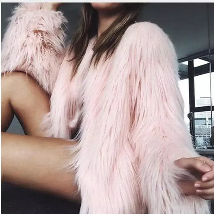 2022 zima nowy płaszcz ze sztucznego futra kobiety kurtka kobieta Fuzzy futro zimowe grube ciepły, puszysty sztuczne futro casualowa kurtka odzieży wierzchniej