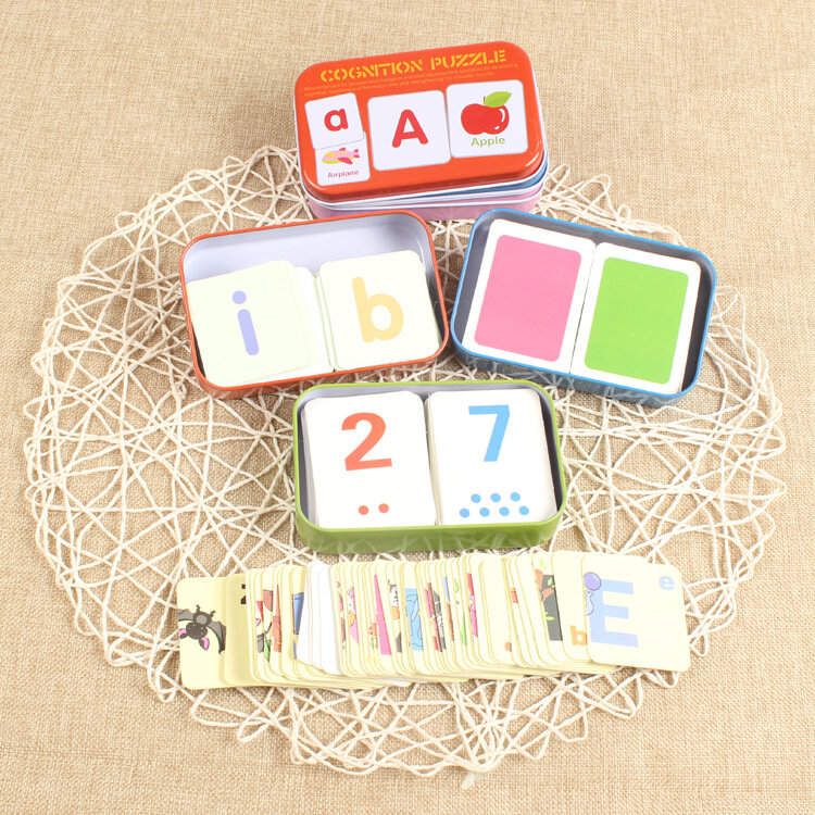 Bambini Early Learning Puzzle giocattoli animali frutta grafico Match cognizione Card Baby Montessori giocattoli educativi per la scuola materna