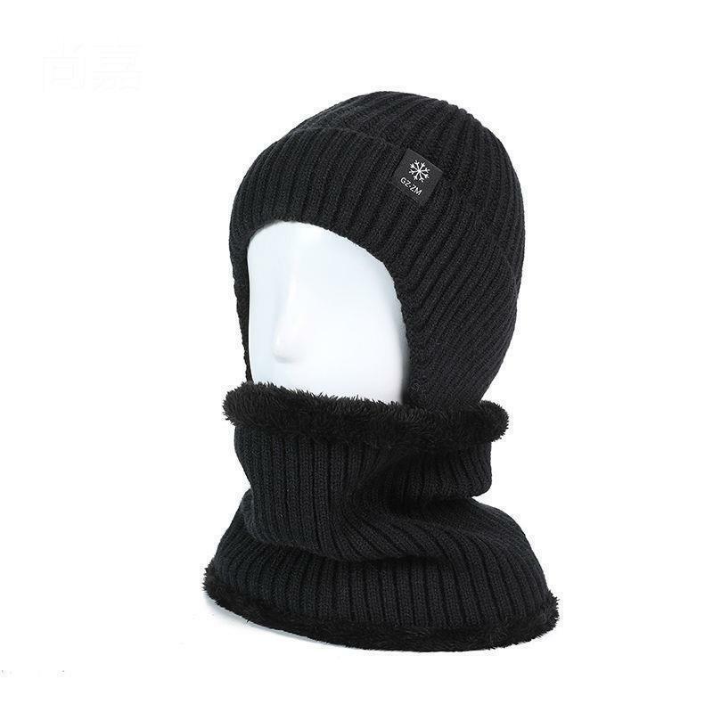 Solid Knitted Hat Winter Thickened Knitted Woolen Men Warm Ear Protection Caps Skullies Beanies Gifts New Year
