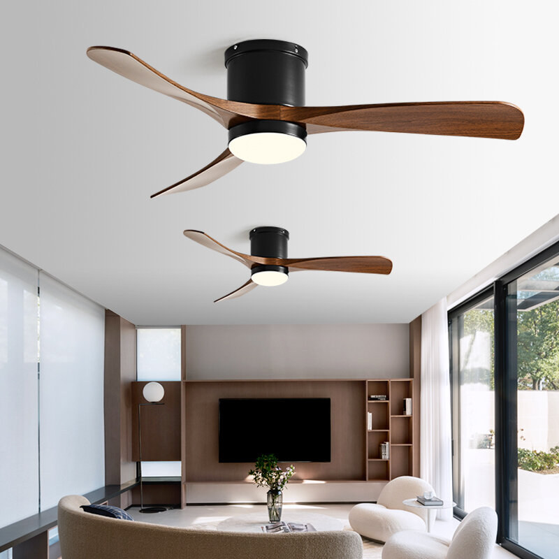 56inch Low Floor Ceiling fan Light LED Ceiling Fan With Light And Control The bedroom Household With fan chandelier 110V 220V