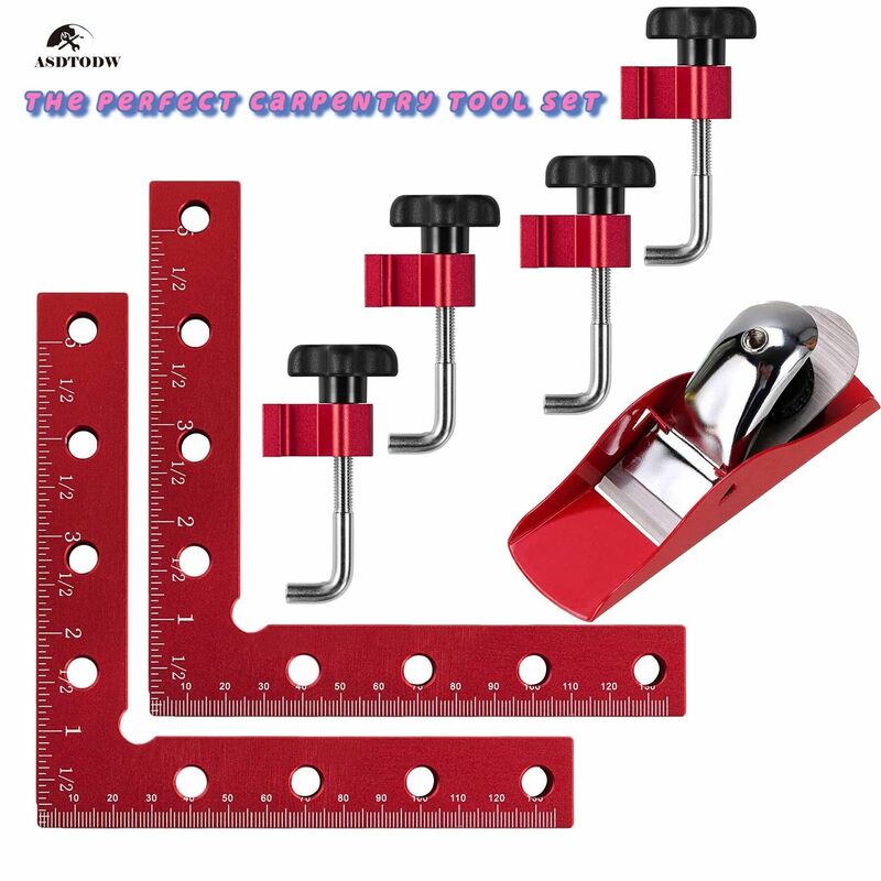 Aluminium Alloy Right Angle Professional Square Adjustable Corner Clamping Ruler  90 Degrees L-Shaped Auxiliary Fixture Clip