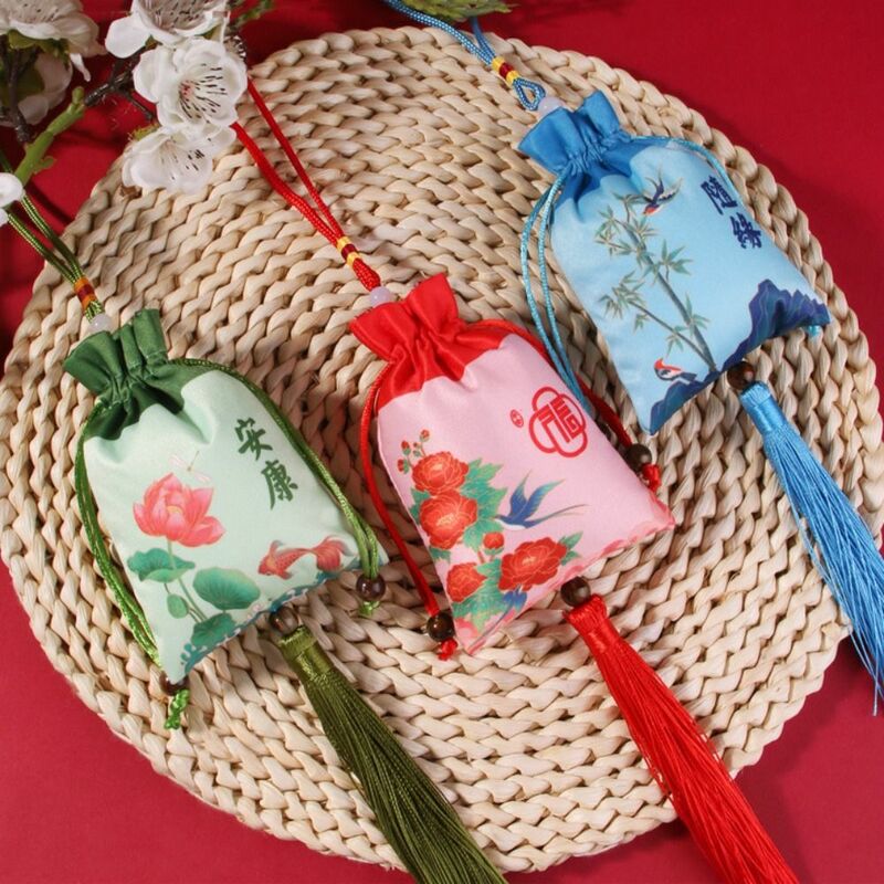 Poudres de motif d'oiseau de poisson floral pour femmes, décoration Hanfu, sacs de bijoux ethniques en brocart, cadeau de remise des diplômes, Vauxhall et fleur à la mode