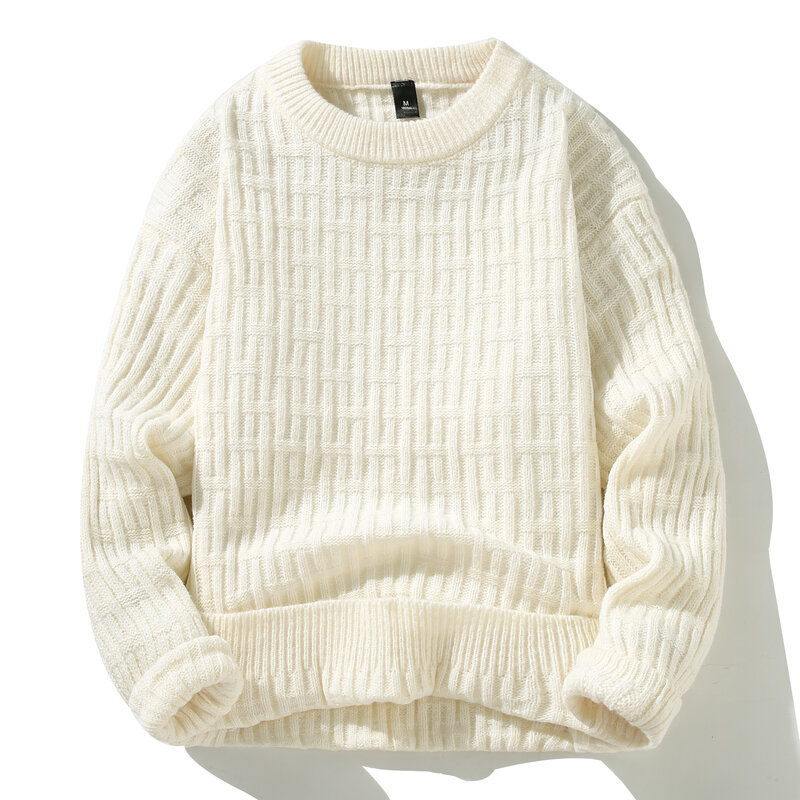 2023 Winter/Herbst Rundhals ausschnitt hochwertige Mode Pullover Herren lässig locker Stil bequeme warme Pullover Männer einfarbig