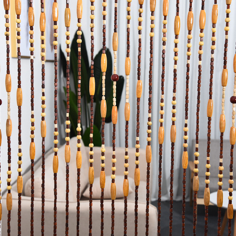 Дверь Прочный цветок волна бусины ручной работы бамбуковый деревянный Декор для дома подвесные разделительные шторы для гостиной спальни