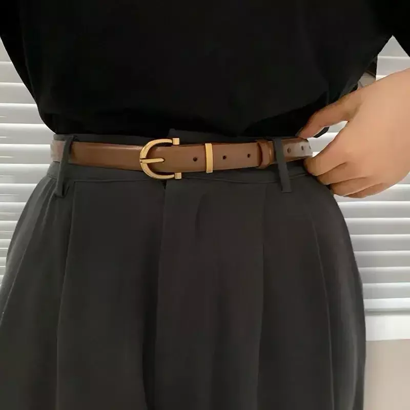 New Women's Fashionable Thin Buckle Belt Detachable Double Side Denim Belt Gift For Mothers And Girlfriends