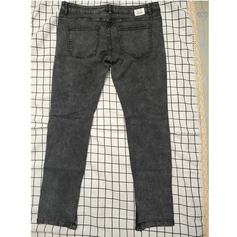 Jeansy dla motocyklistów męskie w trudnej sytuacji, rozciągliwe, zgrane jeansy dla motocyklistów w czystym kolorze, męskie, Slim Fit, dziury punkowe dżinsy spodnie dżinsowe na zamek błyskawiczny