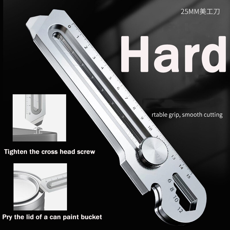 25 мм Heaty Duty Универсальный нож, многофункциональная нержавеющая сталь, профессиональный инструмент, большие инструменты для резки обоев
