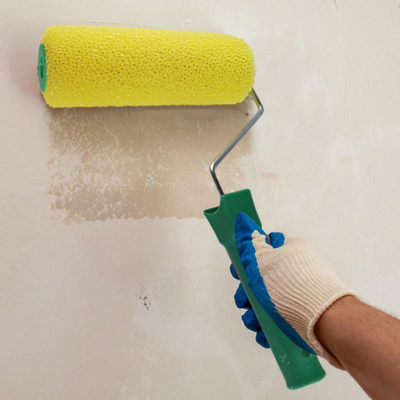 Rodillo de pintura de pared de 8 pulgadas, cepillo de esponja portátil con mango, herramientas de pintura de pared decorativas para habitación del hogar