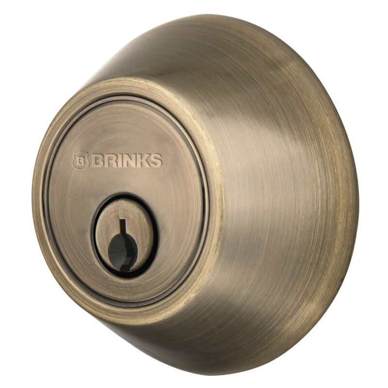 Antique bronze Finish porta botão Combo, entrada com chave, estilo de bola, Deadbolt, Twin Pack, Brinks