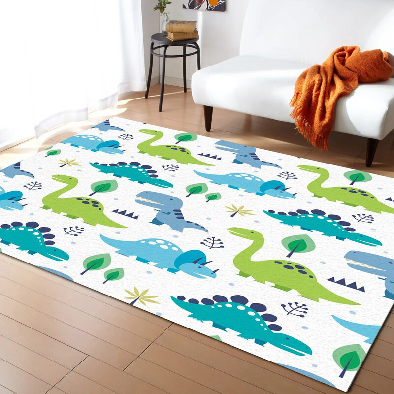 Cartoon Dinosaur Area Rugs Dino Carpet Non Slip Dinosaur Floor Mat for Playroom Classroom Kidroom Decor Children's Crawling Mat