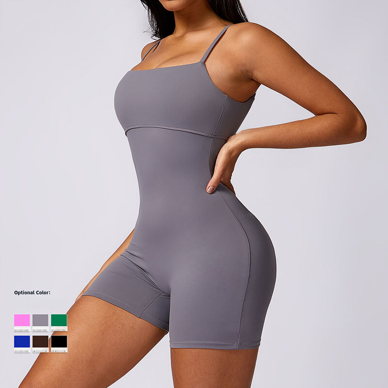 New Yoga Dress Women's Naked Peach Hip Lifting Tight One Piece Quick Drying Sports And Back Beauty Fitness Clothes
