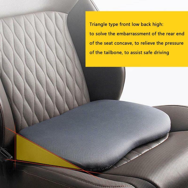 Car Booster Cushion With Memory Foam Hardened Anti-skid Driver Memory Foam Lumbar Pillow Suede Seat Height Inclined Cushion
