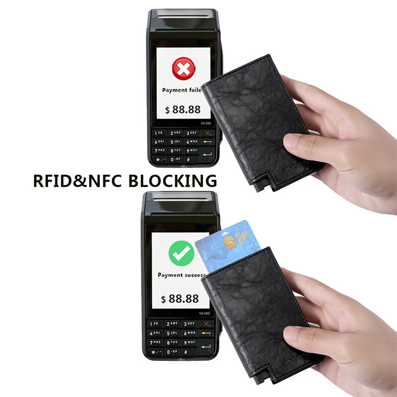Portafogli per incisione ID porta carte di credito porta carte di credito da uomo portafoglio in pelle RFID Anti-thelf porta biglietti da visita portacarte Pop-Up borsa da donna