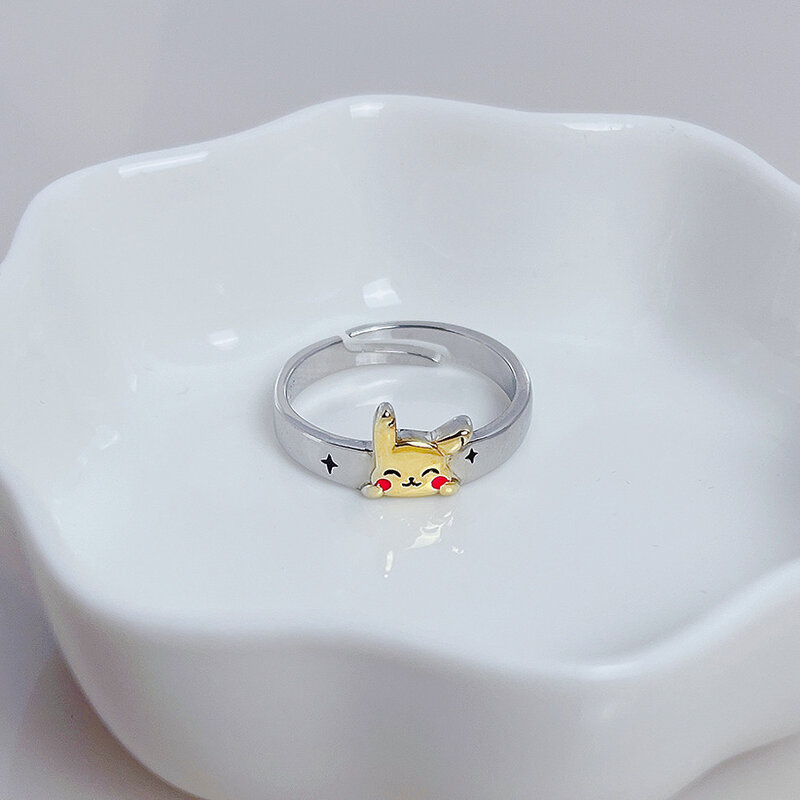 2022 Pokemon Anime Figure Bulbasaur Ring Decorate Accessories Figurine Rings Jewelry Piakchu Doll Model Toys for Children Gift