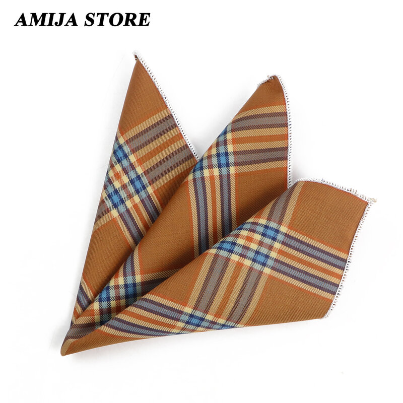 Fashion Wool Handkerchief For Men Suit Woolen Plaid Striped Pocket Square Business Hankies Herringbone pattern Hanky Pocket Towe