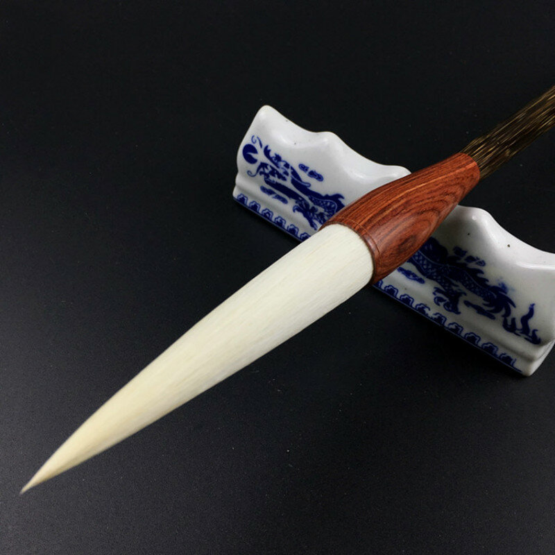 Long Woolen Hair Brush Pen Hopper-shaped Soft Hair Huzhou Brush Chinese Peony Painting Brush Cursive Script Calligraphy Writing
