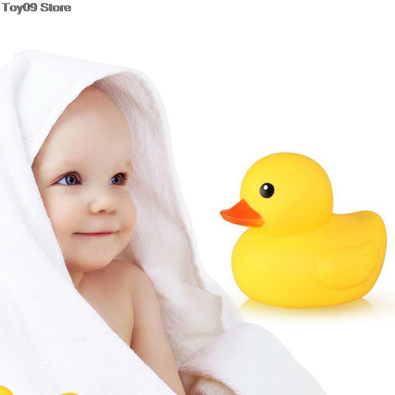 Nowa 1 szt. Gumowa duża żółta kaczka do zabawy w wodzie kąpielowa Kawaii Squeeze Float kaczki zabawki do kąpieli dla niemowląt Cute kaczki prezent dla dziecka
