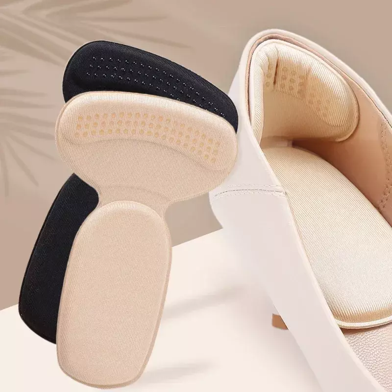 Pegatinas de tacón de esponja en forma de T para mujer, Protector de cojín de zapato, almohadillas de tacón alto, ajustador de zapatos, medias plantillas