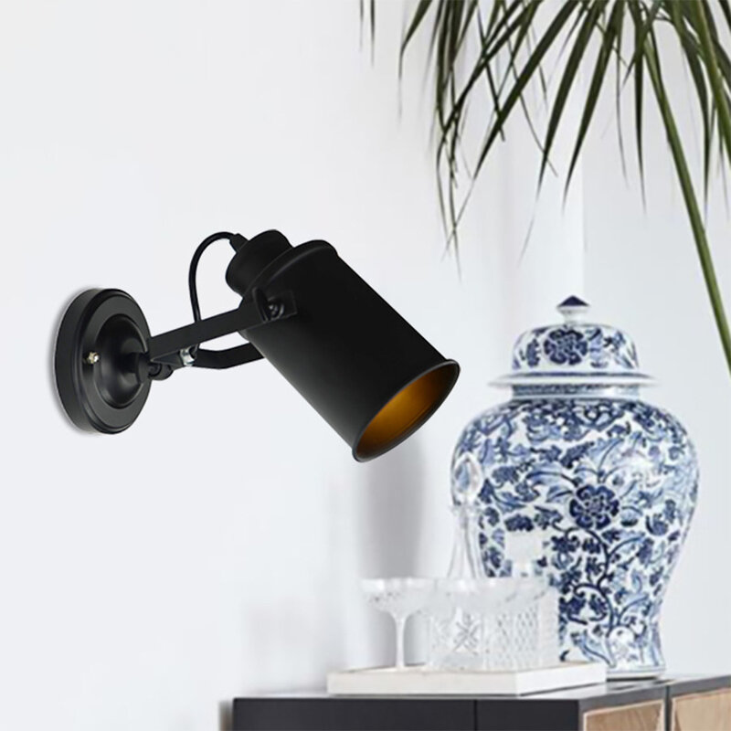 Lámpara de pared con ajuste de esquina, fuente de luz Estándar clara y Visible, la fuente de luz estándar es negra