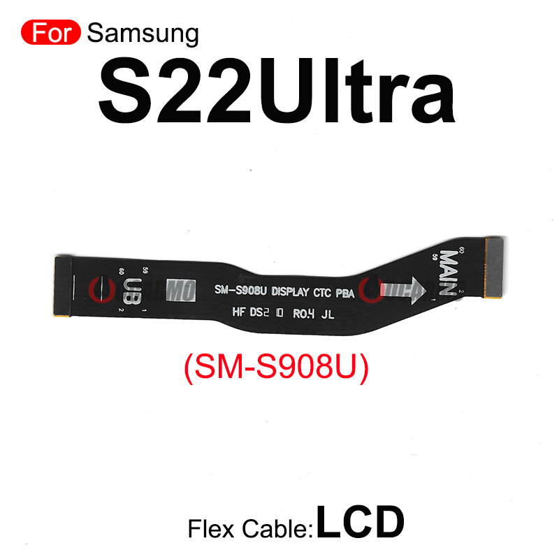 サムスンギャラクシーs22用のスペアケーブル,LCDディスプレイおよびフレックスケーブル付きマザーボード用のスペアパーツ,SM-S908U/b/f接続,メインボード