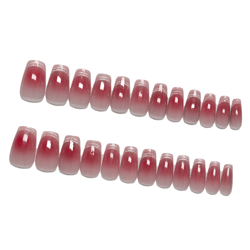 Румяна Розовый пресс на ногтях с s декором прочный и никогда не разделяющий комфорт поддельные ногти для покупок путешествия свидания