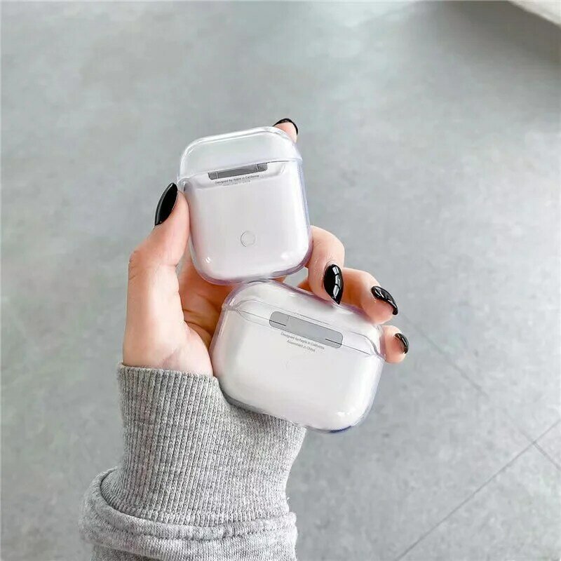 For AirPods 3 TPU Hard Protector Cover Transparent Box for Air Pods Pro/2/1 Wireless Earphone Clear Cases (AirPods Not Included)