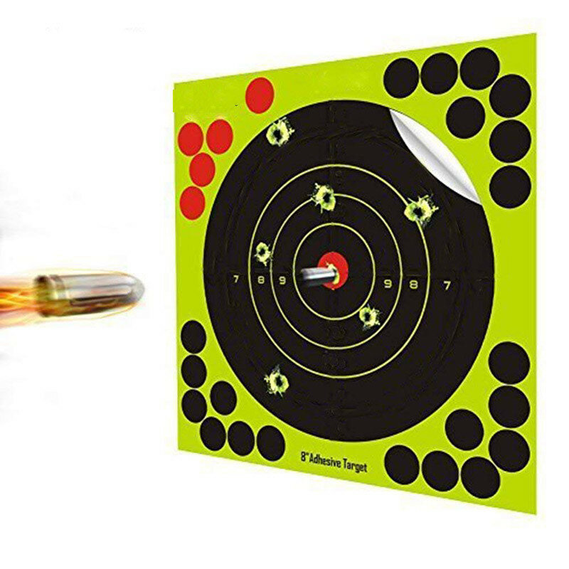 10Pcs/set 8 Inch Paintball Targets Splatter Bloom Stickers Splatter Target Paper Fluorescent Stickers Free 6 Target Pegs