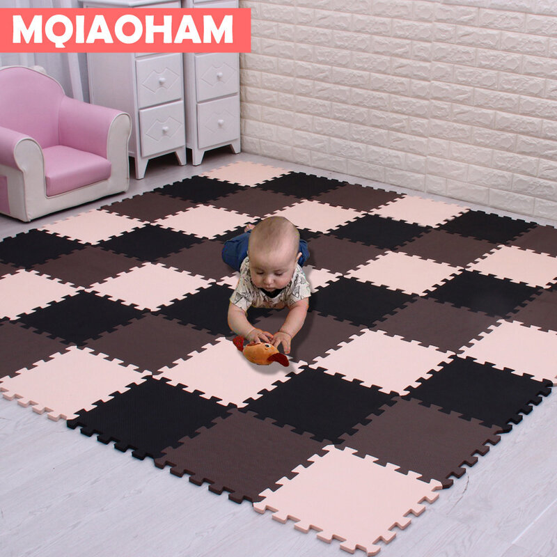 MQIAOHAM детский коврик-пазл из пены EVA, черно-белая сцепляющаяся плитка для упражнений, напольный ковер и коврик для детей