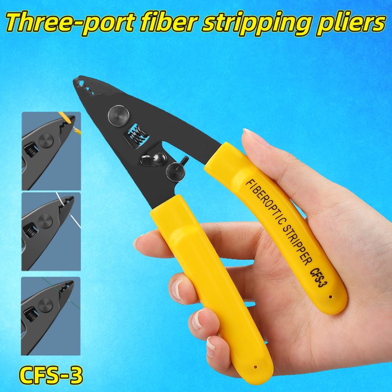 CFS-3สามพอร์ต Fiber Optical Stripper Strippers ลวด FTTH เครื่องมือ Optical คีมตัด